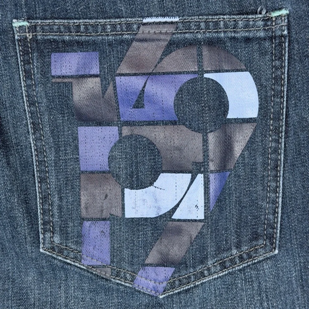 Vintage Y2K Sean John Mens 38 Baggy Denim Jorts Hong Kong Graphic Pocket Shorts